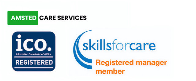 ICO Registered and Skills for Care Registered Manager Member badges